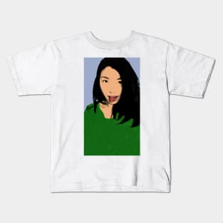 FUNNY GIRL - GREEN Kids T-Shirt